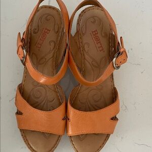 Born Women's Bright Orange Leather Sandals